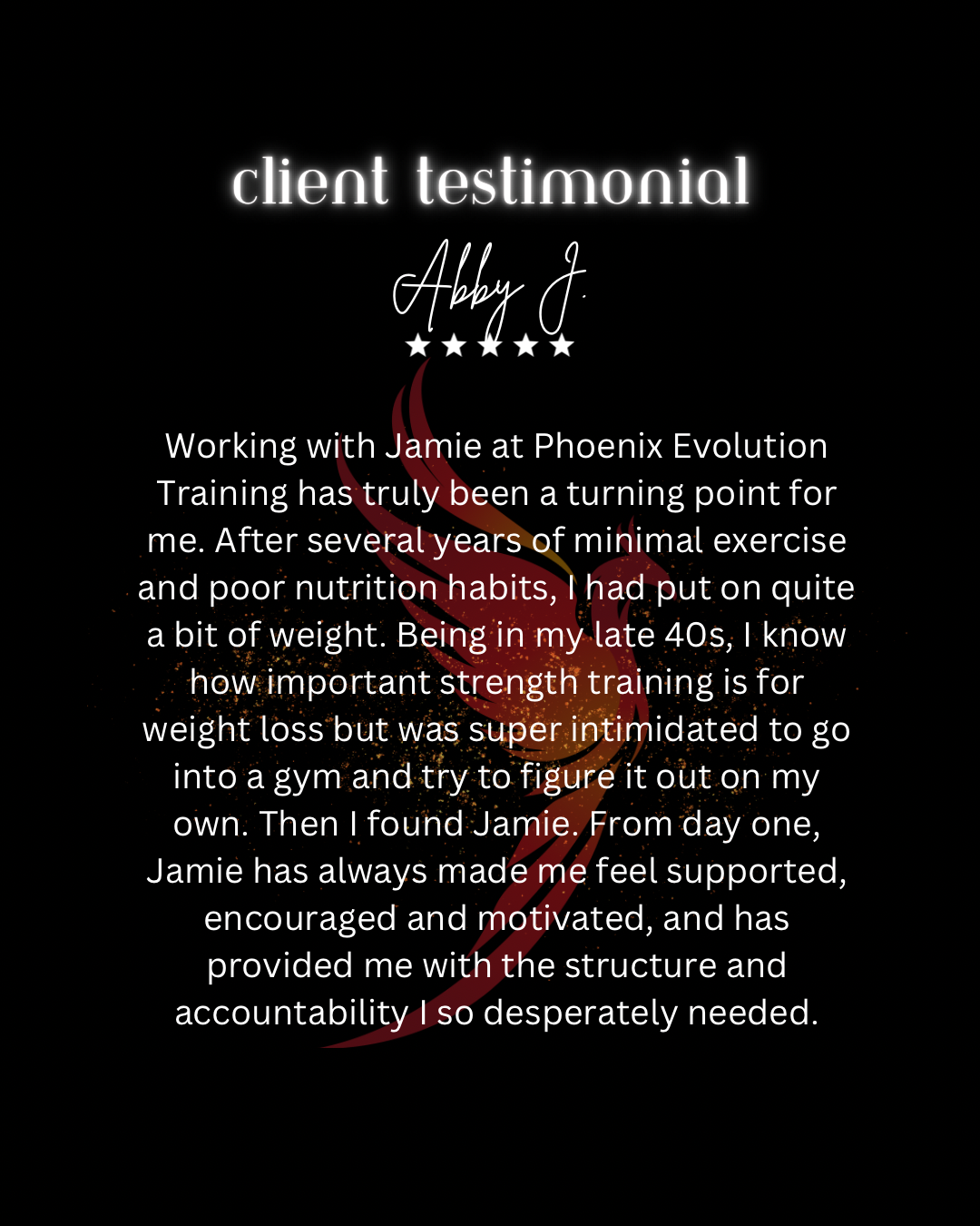 Testimonial from Abby J